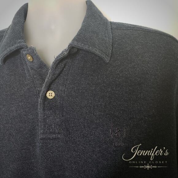 3/$25 Izod Men's Blue Long Sleeve Polo Size Large - Picture 4 of 9